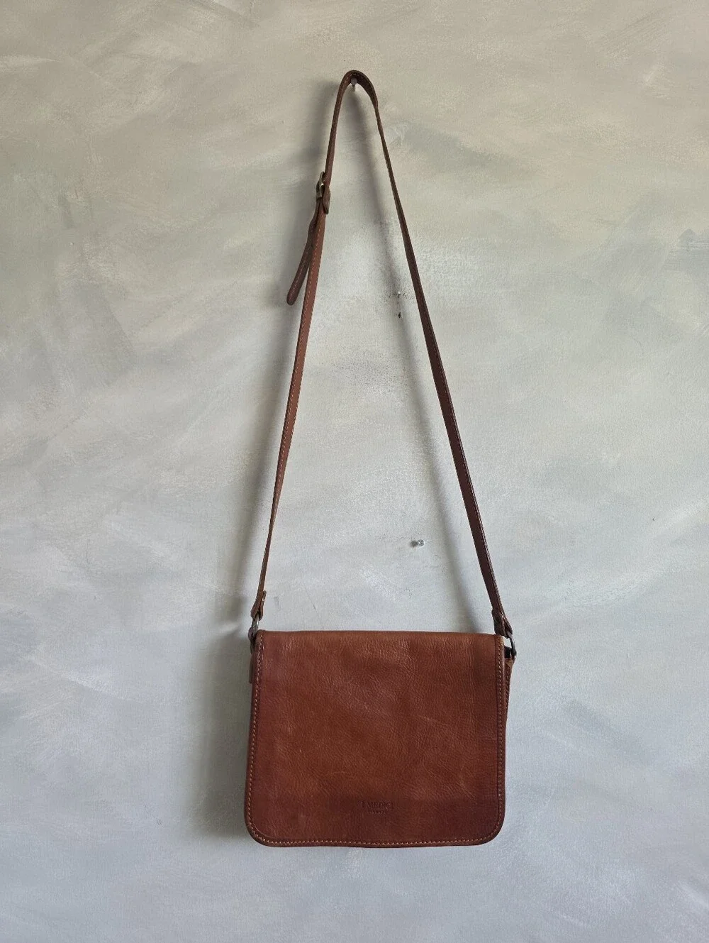 I Medici Asti Small Messenger Bag Leather Made In Italy Crossbody 10x8x3